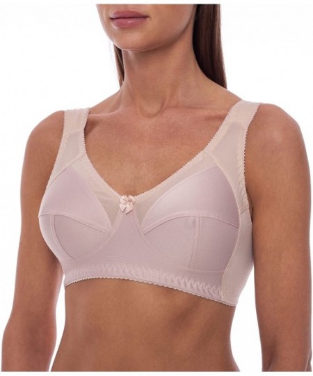 Bras Women's Wireless Plus Size Unlined Full Coverage Minimizer Bra - Beige - C218DO3MGM3