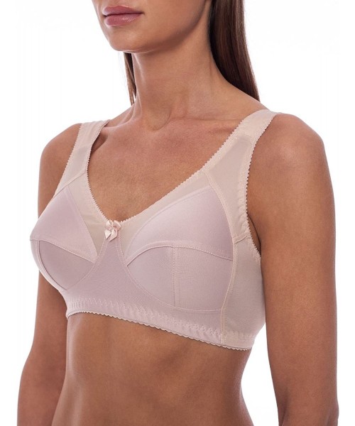 Bras Women's Wireless Plus Size Unlined Full Coverage Minimizer Bra - Beige - C218DO3MGM3