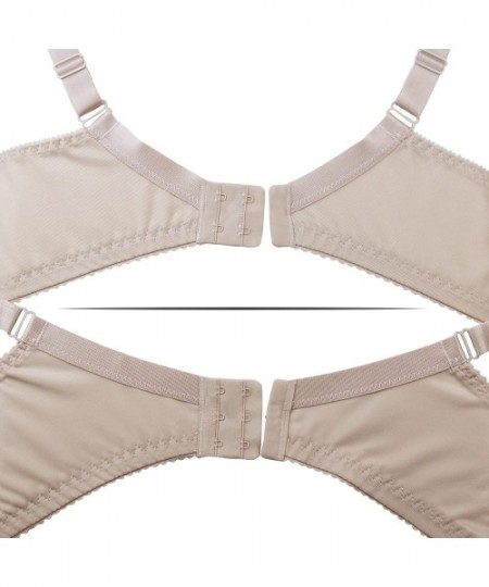 Bras Women's Wireless Plus Size Unlined Full Coverage Minimizer Bra - Beige - C218DO3MGM3