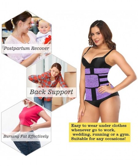 Shapewear Women Weight Loss Waist Trainer- Xtreme Thermo Power Tummy Control Belt Corset - Purple - CJ18Z0U45SO