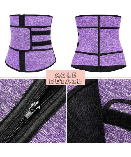 Shapewear Women Weight Loss Waist Trainer- Xtreme Thermo Power Tummy Control Belt Corset - Purple - CJ18Z0U45SO