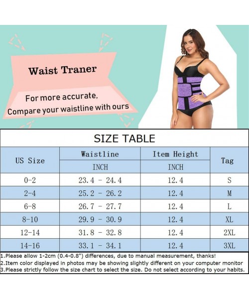 Shapewear Women Weight Loss Waist Trainer- Xtreme Thermo Power Tummy Control Belt Corset - Purple - CJ18Z0U45SO