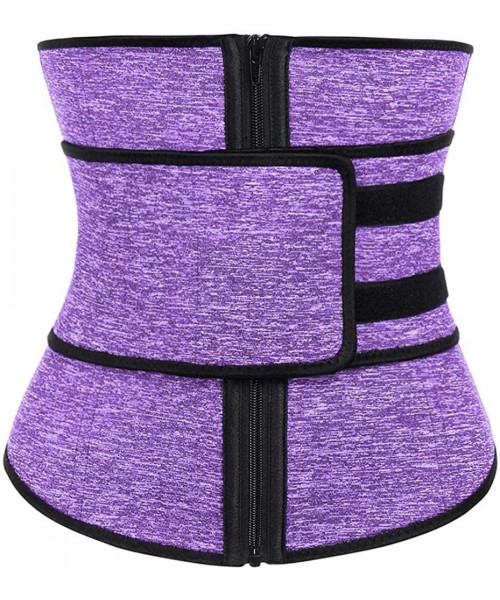 Shapewear Women Weight Loss Waist Trainer- Xtreme Thermo Power Tummy Control Belt Corset - Purple - CJ18Z0U45SO