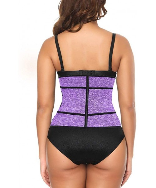 Shapewear Women Weight Loss Waist Trainer- Xtreme Thermo Power Tummy Control Belt Corset - Purple - CJ18Z0U45SO