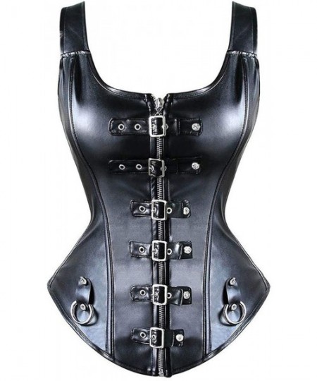 Bustiers & Corsets Steampunk Steel Boned Lace Up Back Sexy Body Bustier Overbust Corset Women Waist Cincher Corsets Black - S...