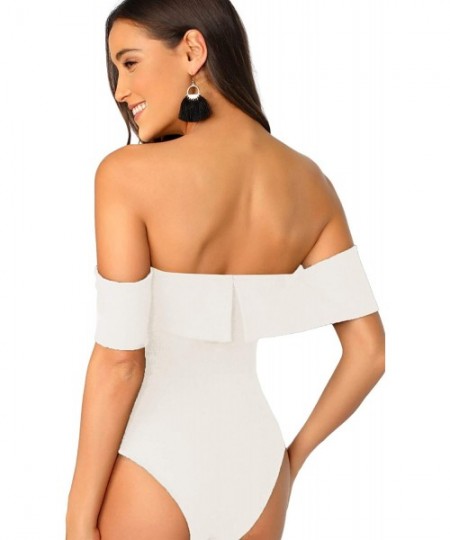 Shapewear Women's Elegant Sweetheart Backless Skinny Solid Sexy Bodysuit - Dark White - CR18N08TNRI