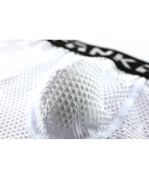 Briefs Men's Underwear Pants Sexy Transparent Star Print Large Mesh Boxer Underwear Pants - White - CK19DWDQ4S5