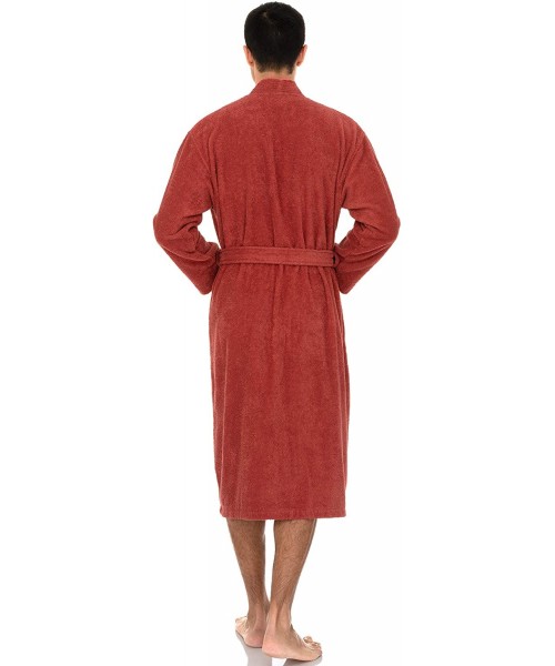 Robes Men's Robe- Turkish Cotton Terry Kimono Bathrobe - Ginger Spice - CR12N24UXSB