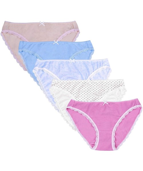 Panties Women's Cotton Underwear Briefs Breathable Ladies Panties - Multicolored E-5 Pack - CY19604OXN5