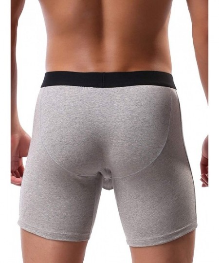 Boxer Briefs Mens's Cotton Pouch Trunks Sexy Bulge Long Leg Boxer Underwear - 4 Pack - CQ18M797KUE