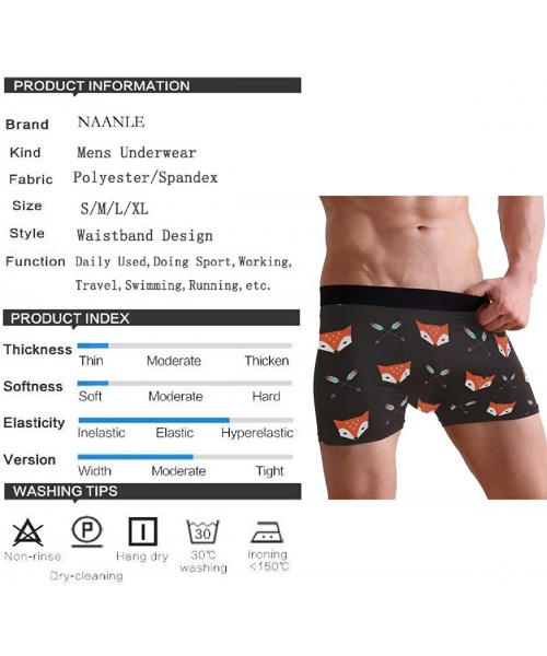 Boxer Briefs Men's Fashion Printed Waistband Boxer Brief Stretch Swimming Trunk - Fox - CN194C75OHQ