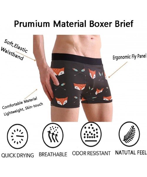 Boxer Briefs Men's Fashion Printed Waistband Boxer Brief Stretch Swimming Trunk - Fox - CN194C75OHQ