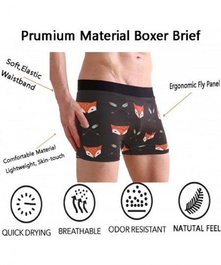 Boxer Briefs Men's Fashion Printed Waistband Boxer Brief Stretch Swimming Trunk - Fox - CN194C75OHQ