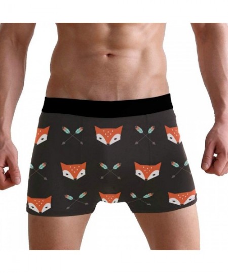 Boxer Briefs Men's Fashion Printed Waistband Boxer Brief Stretch Swimming Trunk - Fox - CN194C75OHQ