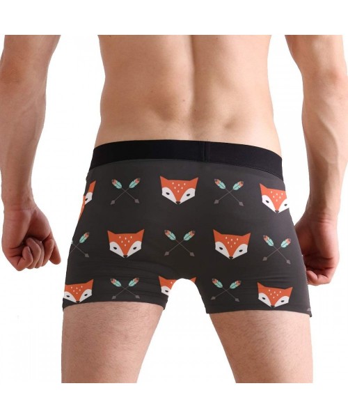 Boxer Briefs Men's Fashion Printed Waistband Boxer Brief Stretch Swimming Trunk - Fox - CN194C75OHQ