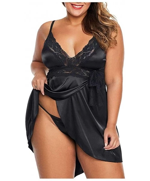 Baby Dolls & Chemises Sexy Lingerie for Woman for Sex Plus Size Lace Babydoll Outfits Halter Chemise Teddy Bodysuit Nightwear...