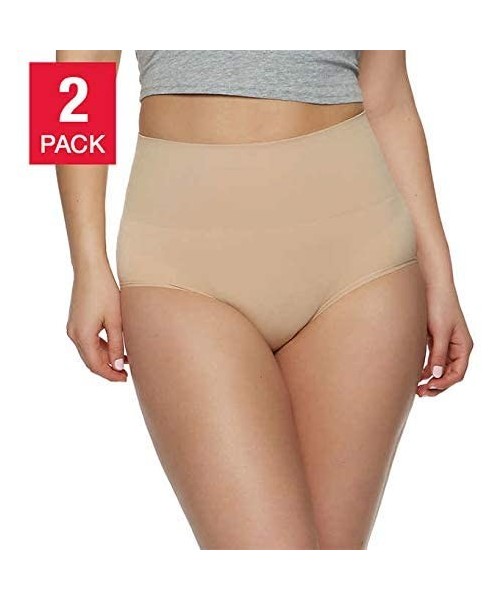 Panties Vanderbilt Ladies Seamless Shaping Brief Medium Control Soft Yarn (2 Pack) - Nude - CJ18ZIQ7W65