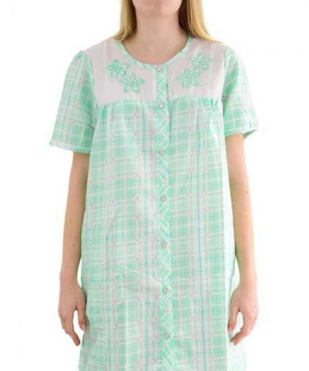 Nightgowns & Sleepshirts Women's 'Daisy' Cotton Blend House Dress - Mint - C418DTYQNWU