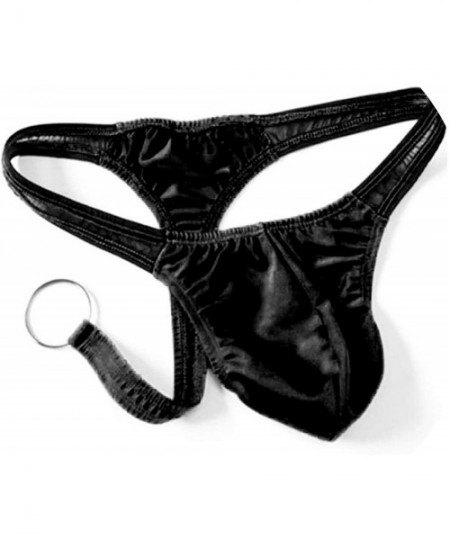 G-Strings & Thongs Thongs Men Sexy U Convex Pouch G Strings Briefs Panties Underwear Jocks Ring Sissy - Black - CO193HCY57G