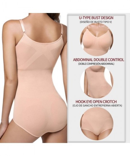 Shapewear Seamless Shapewear Bodysuits Smooth Tummy Control Shapewear Girdles Body Briefer Under Dress - Beige - CC18ZC7SKNL