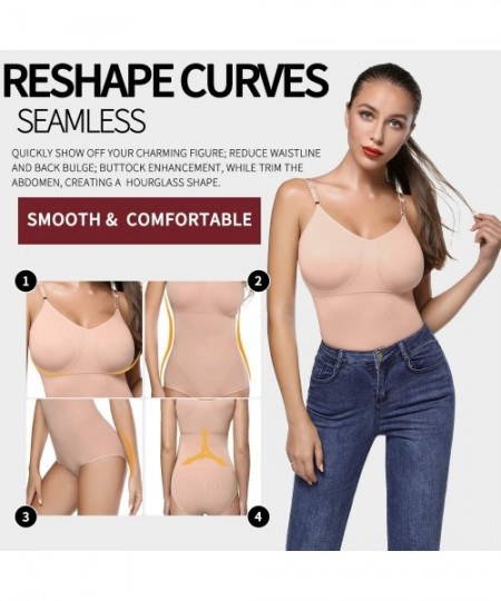 Shapewear Seamless Shapewear Bodysuits Smooth Tummy Control Shapewear Girdles Body Briefer Under Dress - Beige - CC18ZC7SKNL