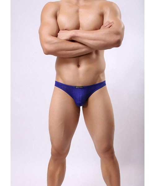 Briefs Sexy Men's Underwear Lace Low Waist Bikini Briefs - Royal Blue - C1193OQ0L0T