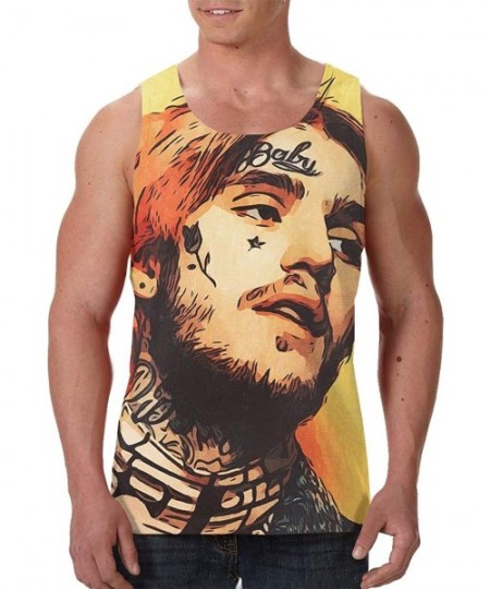 Undershirts Men's Lil Peep Tank Tops 3D Print Premium Summer Sleeveless Tee Cool Workout - Lil Peep2 - CB19DAS9STN