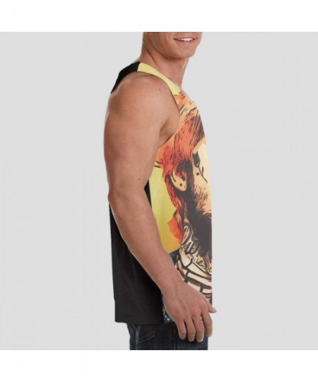 Undershirts Men's Lil Peep Tank Tops 3D Print Premium Summer Sleeveless Tee Cool Workout - Lil Peep2 - CB19DAS9STN