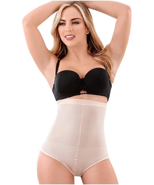 Shapewear 21892 Strapless High Waisted Panties Calzones Levanta Cola Colombianos - Beige - CZ18055Y6HX