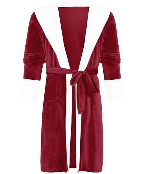 Nightgowns & Sleepshirts Women Winter Soft & Cosy Plush Lengthened Shawl Bathrobe Home Long Sleeved Robe Coat Hooded Dressing...