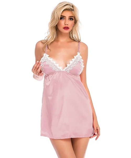 Bustiers & Corsets Sexy Lingerie for Women Crotchless Open Cup Sexy New Women Lingerie Silk Lace Satin V-Neck Nightdress Slee...