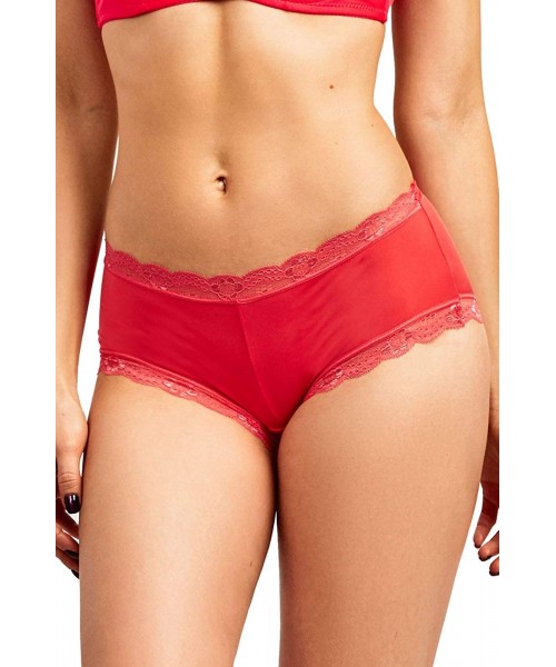 Panties Women's Premium Lace Trim Detail Full Coverage Hipster Panty Underwear Multipack (Pack of 6 or 2) - Assorted - C318U8...