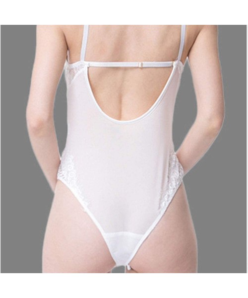 Baby Dolls & Chemises Sexy Lingerie for Women Babydoll Spaghetti Teddy One Piece - White - CP18AA6SWES