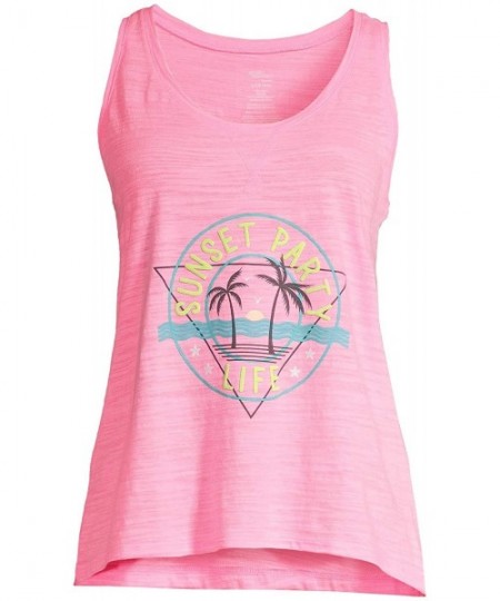 Tops Sunset Party Life Pink Truffle Sleep Tank Top - C3196XMLQGI