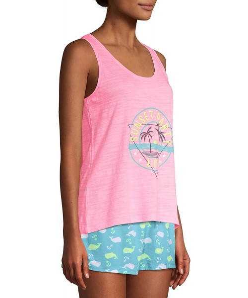 Tops Sunset Party Life Pink Truffle Sleep Tank Top - C3196XMLQGI