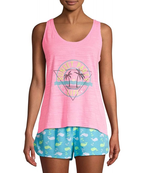 Tops Sunset Party Life Pink Truffle Sleep Tank Top - C3196XMLQGI